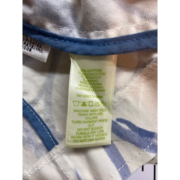 Sigrid Olsen Abstract Floral Jacket Blue White Sz 12 Y2K Preppy Chic Retro - Picture 5 of 9